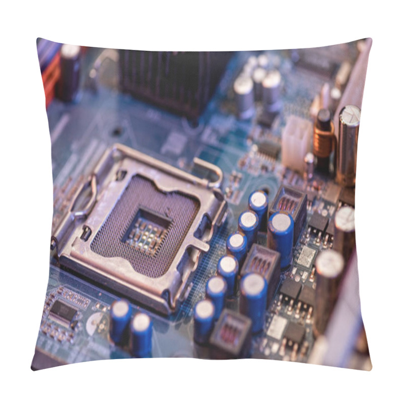 Personality  Close Up View Of Electronic Computer Motherboard Pillow Covers