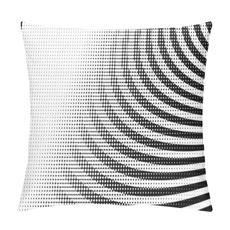 Personality  BW Halftone Circle Background Pillow Covers