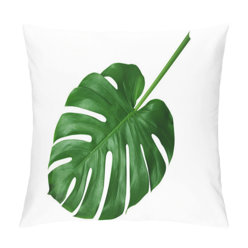 Personality  Tropical Green Leaves On White Background Pillow Covers