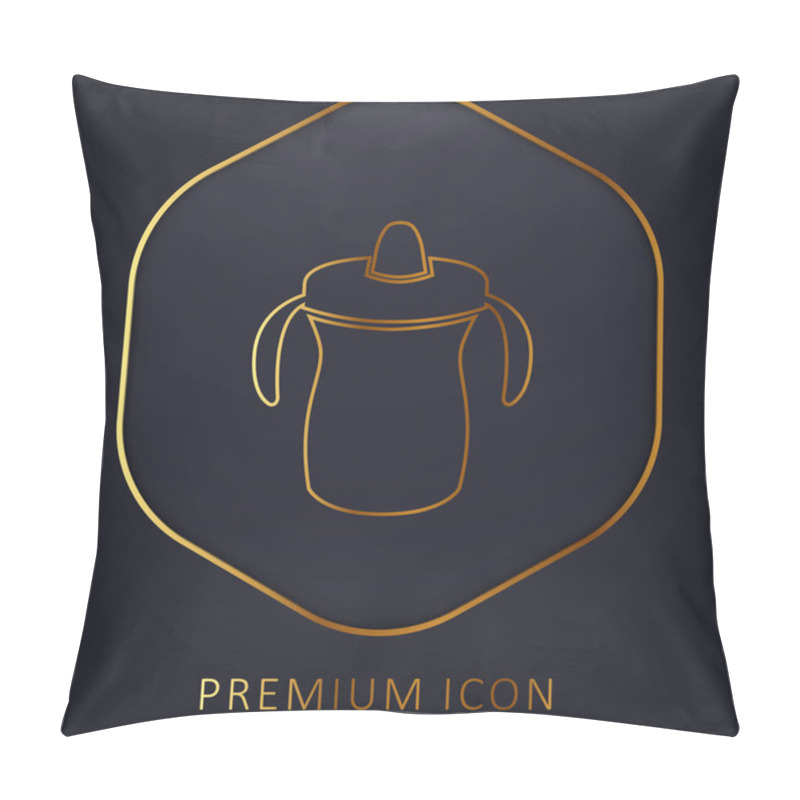 Personality  Baby Training Bottle Variant Golden Line Premium Logo Or Icon Pillow Covers