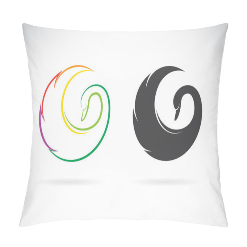 Personality  Vector Images Of Swan Design Pillow Covers