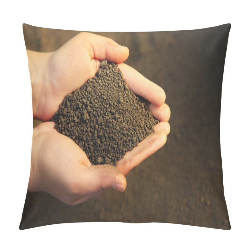 Personality  Image Of Soil In Hands Pillow Covers