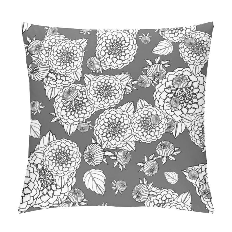 Personality  Seamless Pattern With F Dahlia Lowers, Nature Floral Backgroun Pillow Covers