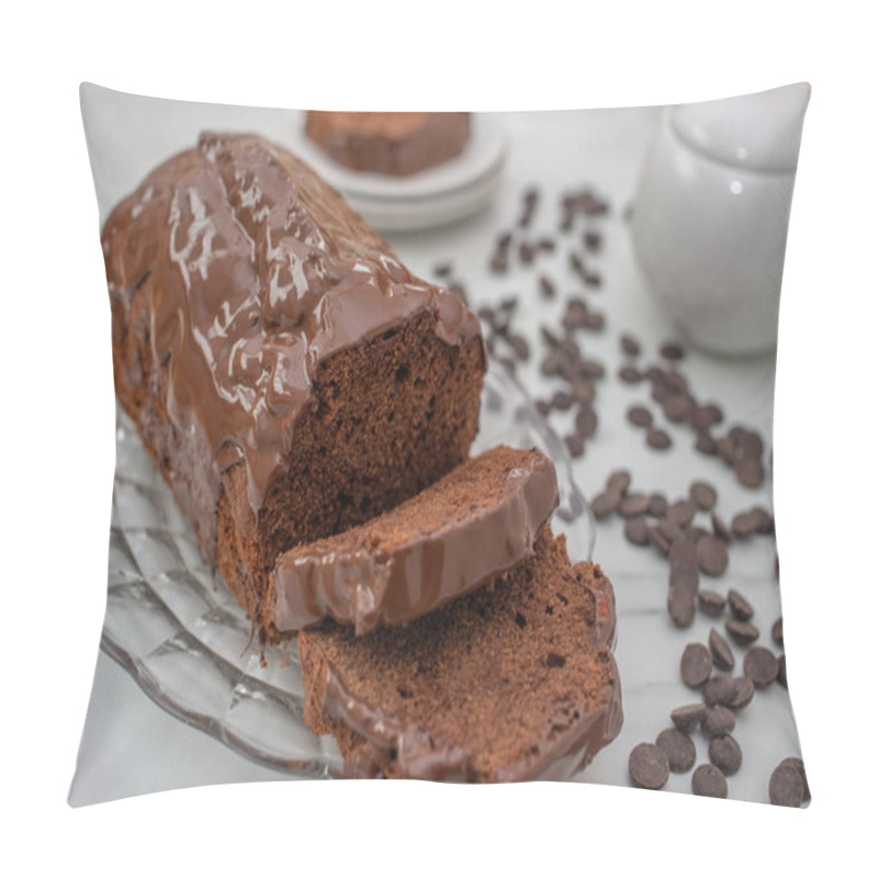 Personality  A Closeup Of A Delicious Homemade Chocolate Pound Cake On The Table Pillow Covers