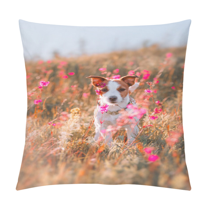 Personality  Dog In Flowers Jack Russell Terrier Pillow Covers