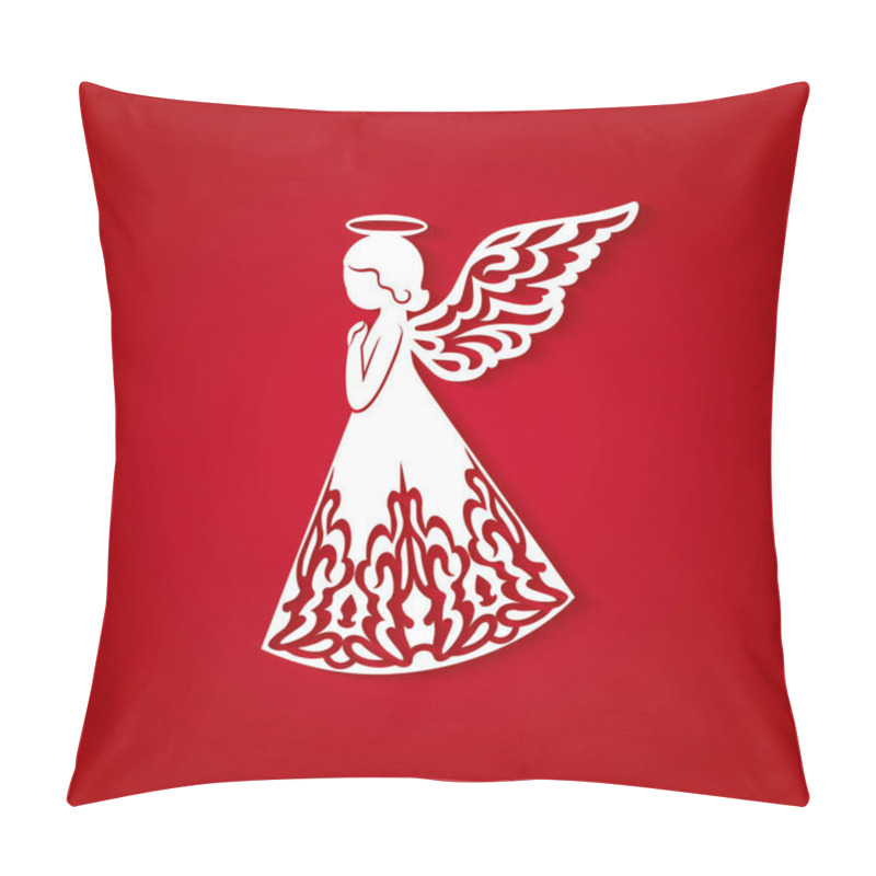 Personality  Merry Christmas Card With Angel, Ornamental Wings Pillow Covers