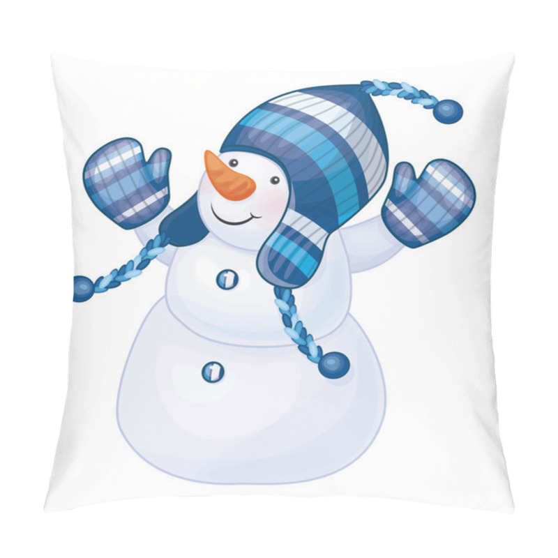 Personality  Fun Snowman Isolated. Pillow Covers