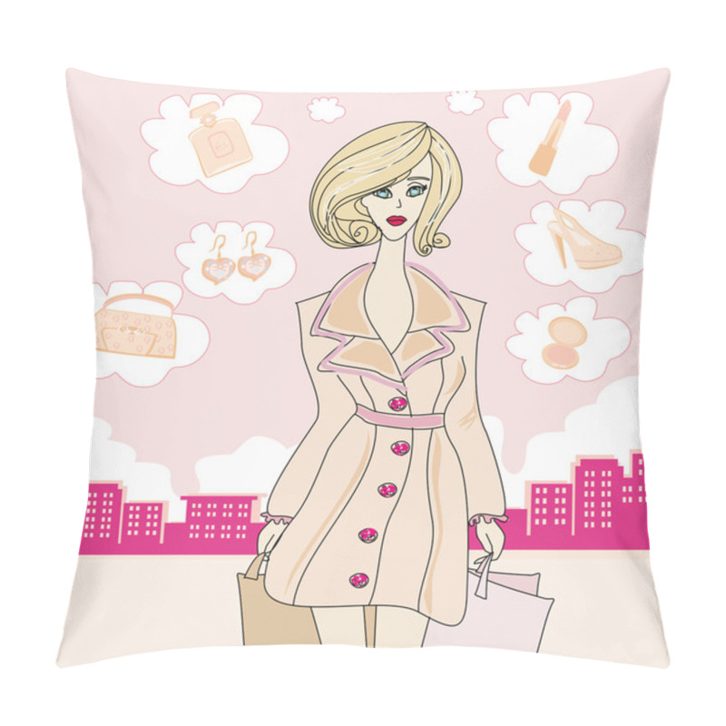 Personality  Stylish Shopping Girl  Pillow Covers