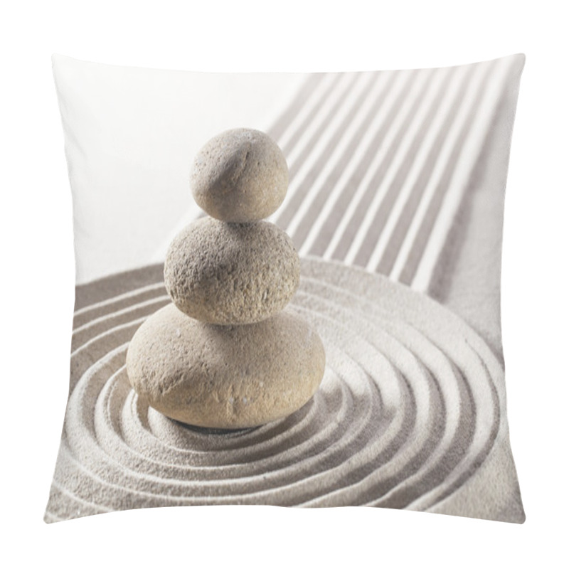 Personality  Balanced Pebbles In Sand For Meditation And Contemplation Pillow Covers