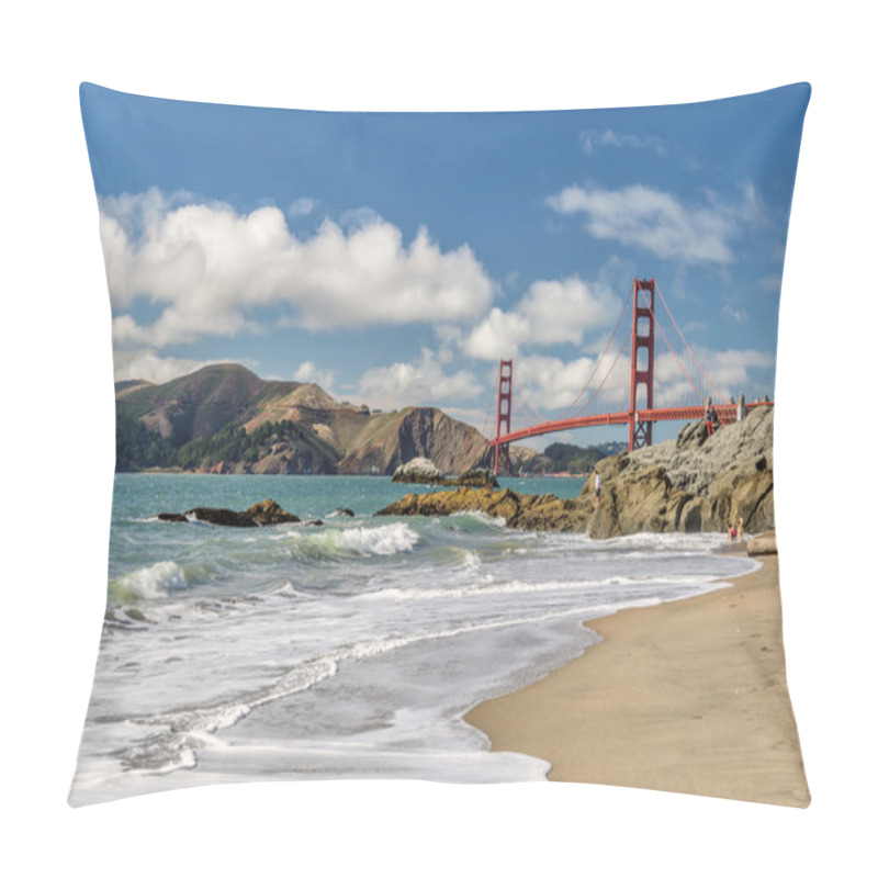 Personality  Sea, Rocks And Bridge Golden Gate Pillow Covers