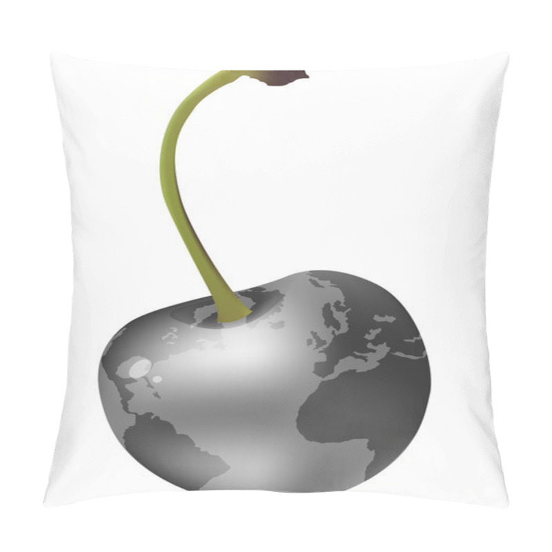 Personality  Silver Cherry With World Map Pillow Covers