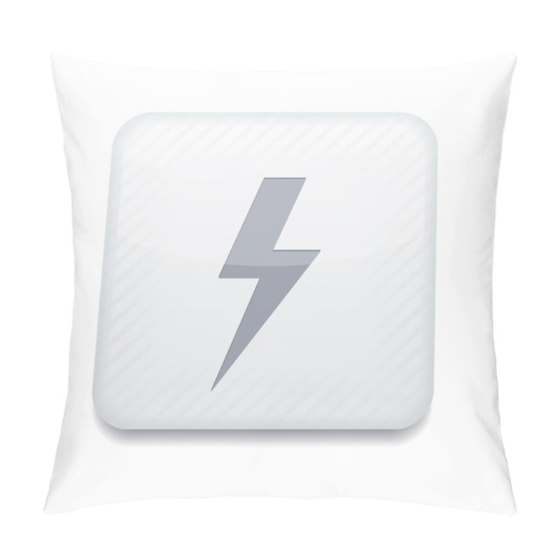 Personality  Vector White Lightning Icon. Eps10. Easy To Edit Pillow Covers