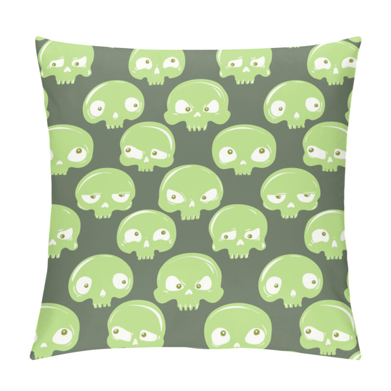 Personality  Green Skulls Pattern Pillow Covers