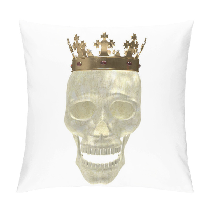 Personality  Skull With Crown 3d Rendering Pillow Covers