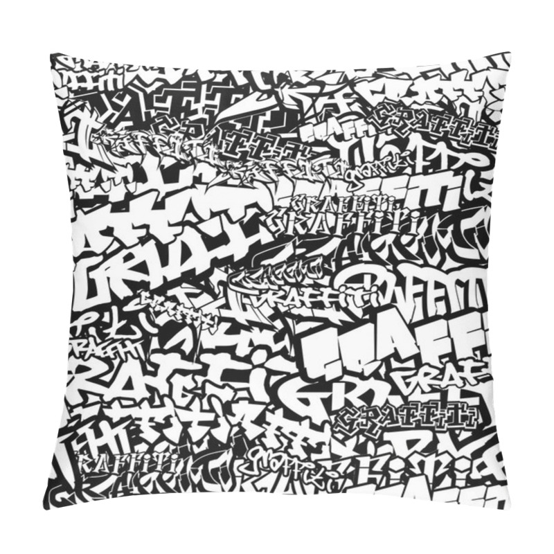 Personality  Black And White Seamless Graffiti Background Pillow Covers