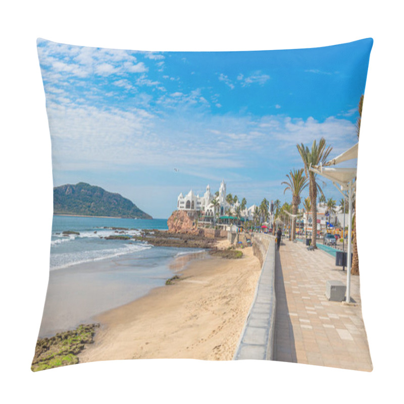 Personality  Mazatlan, Mexico-10 March, 2020: Scenic Mazatlan Sea Promenade (El Malecon) With Ocean Lookouts And Scenic Landscapes Pillow Covers