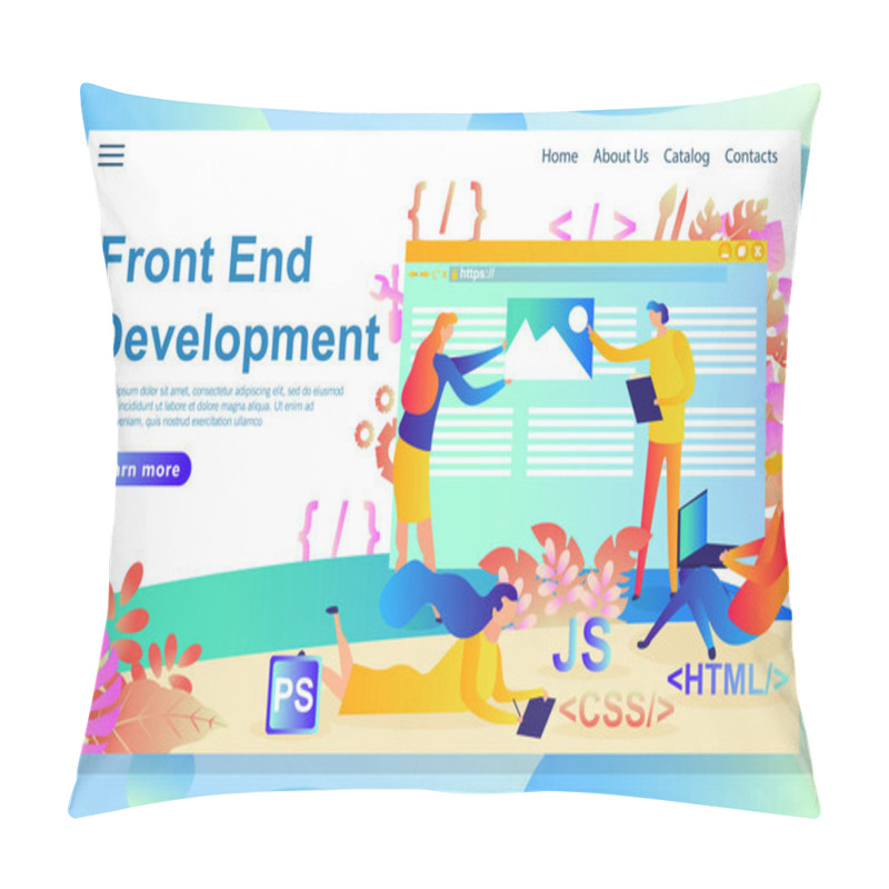 Personality  Process Of The Front End Development, From The Idea To Design And Coding Using Certain Languages And Scripts Pillow Covers