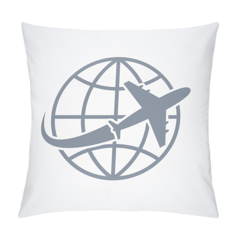 Personality  Globe And Plane Travel Icon Pillow Covers