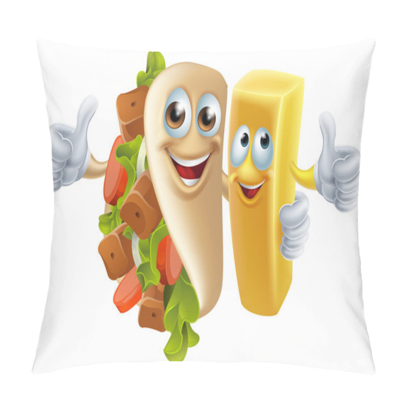 Personality  Kebab And Chip Mascots Pillow Covers