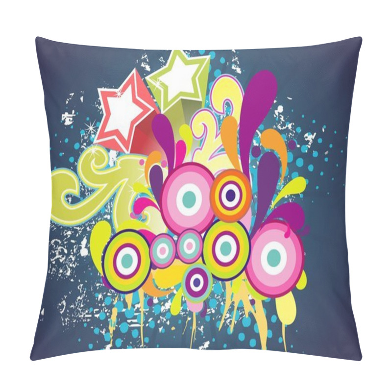 Personality  Grungy Artwork With Background Pillow Covers