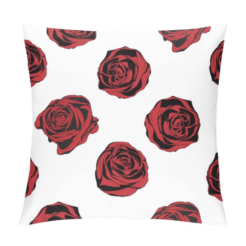 Personality  Seamless Background With Red Roses. Vector Illustration. Pillow Covers