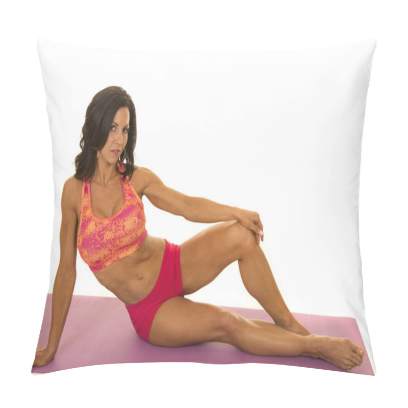 Personality  Woman In Pink Sports Outfit Pillow Covers