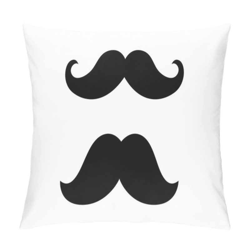 Personality  Hipster Mustache Icon. Barber Symbol Silhouette Isolated On White Background. Vector Illustration For Website Page And Mobile App Design.  Pillow Covers