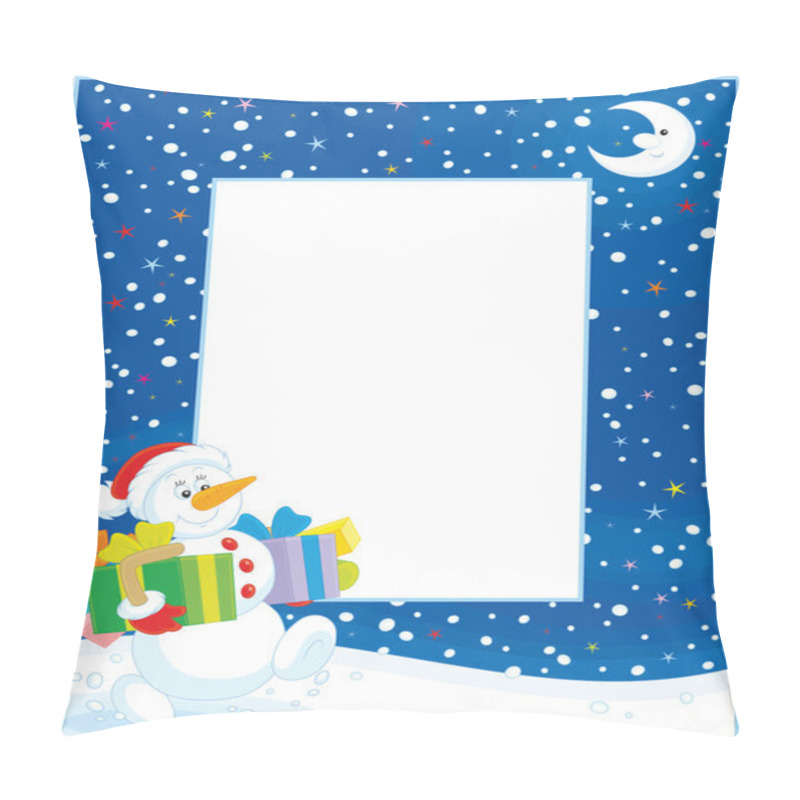 Personality  Border With Christmas Snowman Pillow Covers