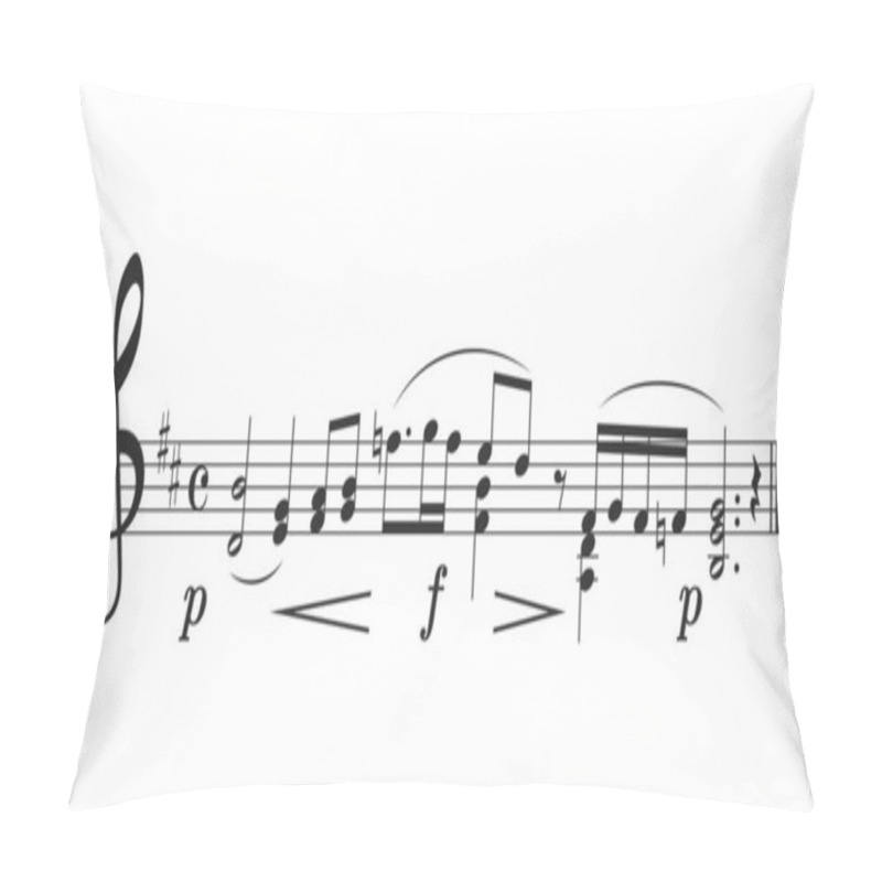 Personality  Abstract Musical Background With Musical Symbols, Clef, Notes And Stave. Pillow Covers