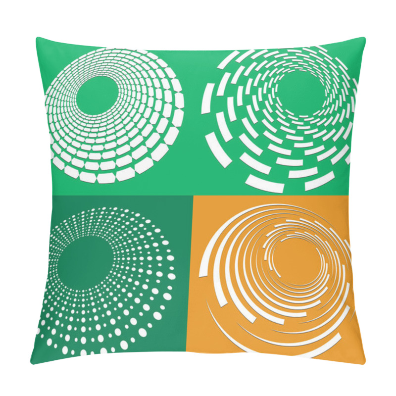 Personality  Set Of White Helical, Spiraling, Curl And Curly Shapes. Spiral, Twirl, Swirl Illustration. Twine Design Elements Over Single-color, Monochrome Background, Backdrop. Helix, Volute Set Pillow Covers