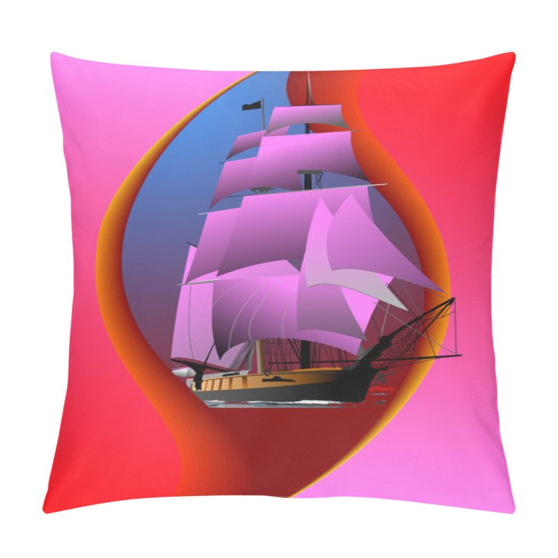 Personality  Cover For Brochure With Old Sailing Vessel; Pillow Covers