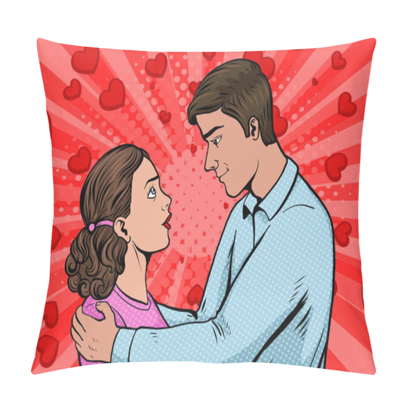 Personality  Couple In Love Pop Art Style Vector Illustration Pillow Covers