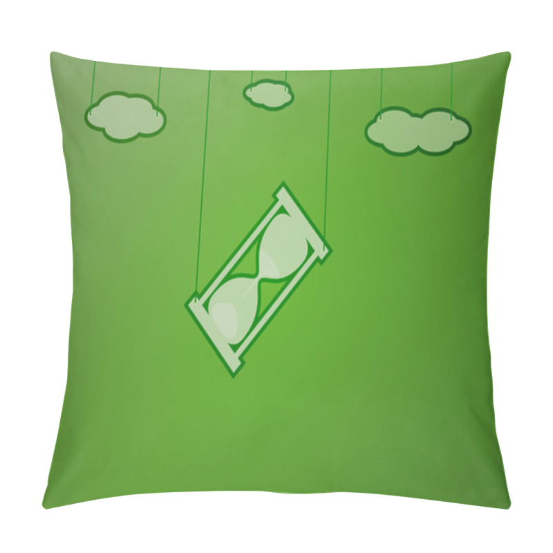 Personality  Green Background With Sandglass Pillow Covers