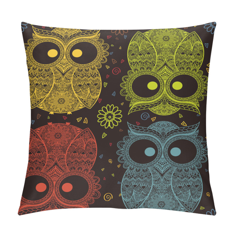 Personality  Vector Illustration Of Owl. Bird Illustrated In Tribal.Owl Whith Pillow Covers