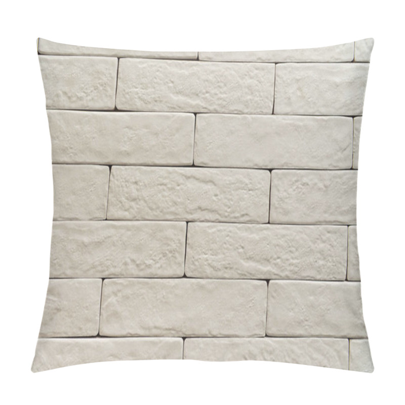 Personality  White Brick Wall Textured Surface Background, Top View Pillow Covers