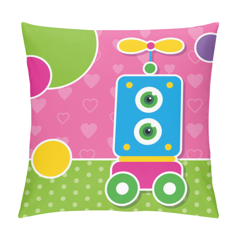 Personality  Cute Robot Greeting Card Pillow Covers