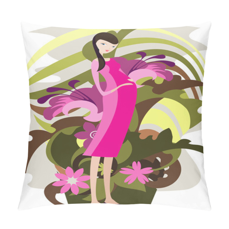 Personality  A Young Woman Surrounded By Flowers Pillow Covers