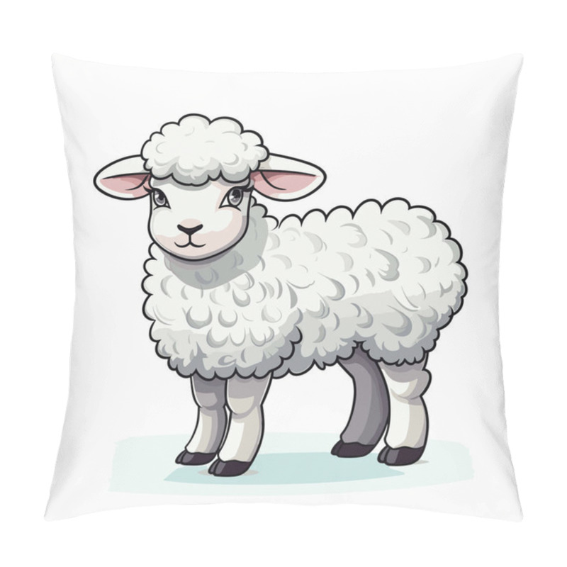 Personality  Ewe. Ewe Hand-drawn Illustration. Vector Doodle Style Cartoon Illustration Pillow Covers