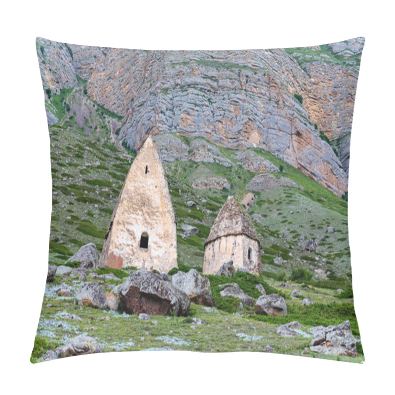 Personality  View Of Medieval Tombs In City Of Dead Near Eltyulbyu, Russia Pillow Covers