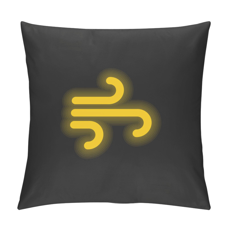 Personality  Air Element Yellow Glowing Neon Icon Pillow Covers