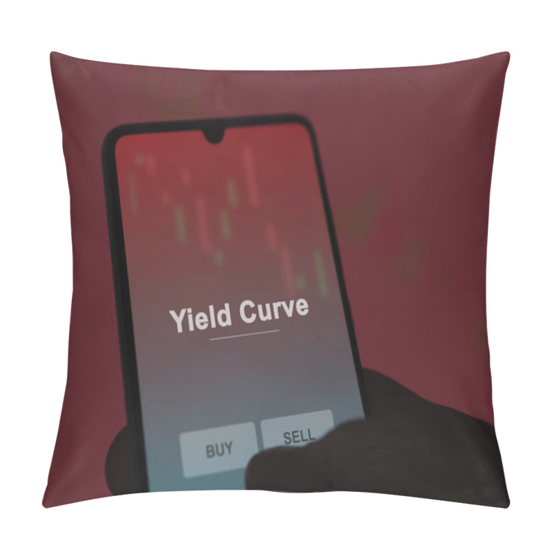 Personality  An Investor Analyzing The Yield Curve Etf Fund On A Screen. A Phone Shows The Prices Of Yield Curve Pillow Covers