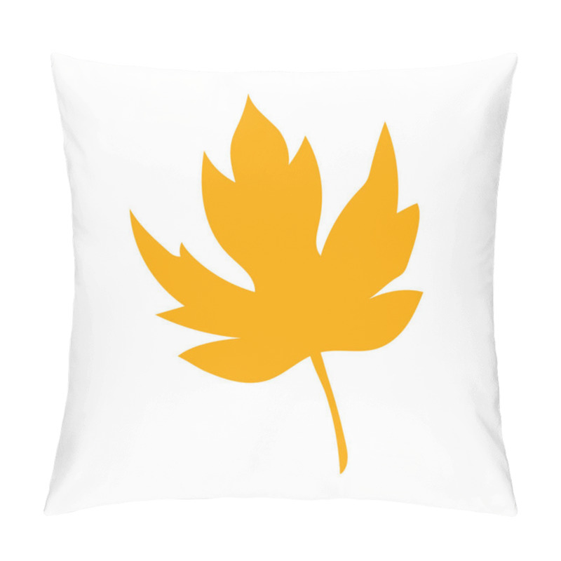 Personality  Orange Autumn Leaf, Herbal Element. Can Be Used As Sign, Symbol, Icon. Fall Orange Leaf Silhouette. Autumn Botanical Vector Flat Plant Element. Stock Vector Illustration Isolated On White Background. Pillow Covers