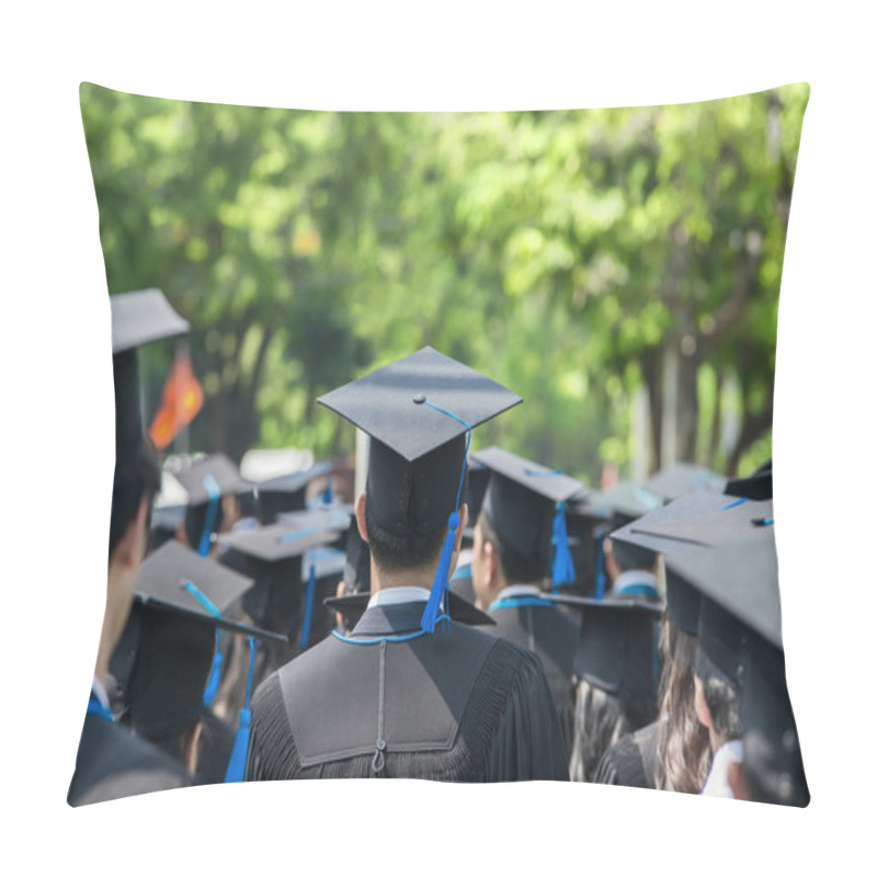 Personality  Back Of Graduates During Commencement At University Pillow Covers