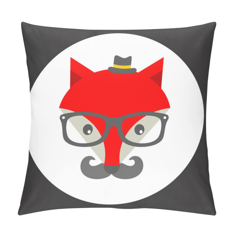 Personality  Hipster Fox Label. Pillow Covers