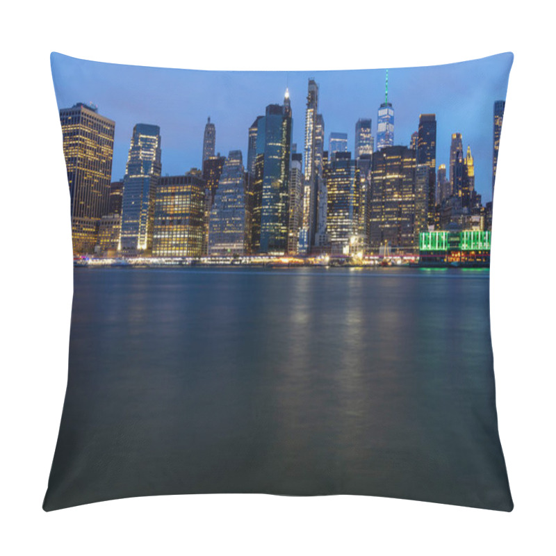 Personality  New York City Skyline. Manhattan Sunset Skyscrapers Panorama From Brooklyn Pillow Covers