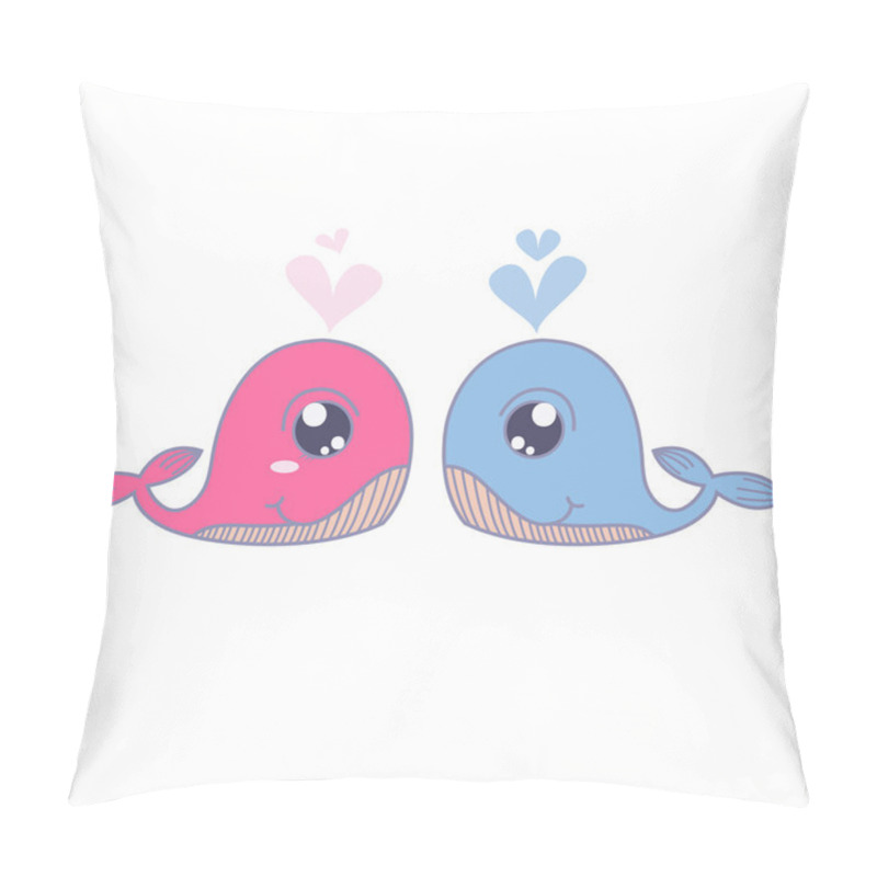 Personality  Whale Love Couple Pillow Covers