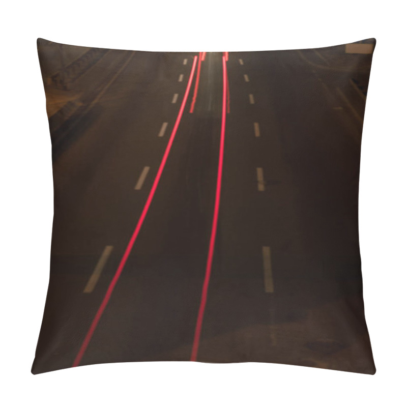 Personality  Long Exposure Of Road And Lights At Night Pillow Covers