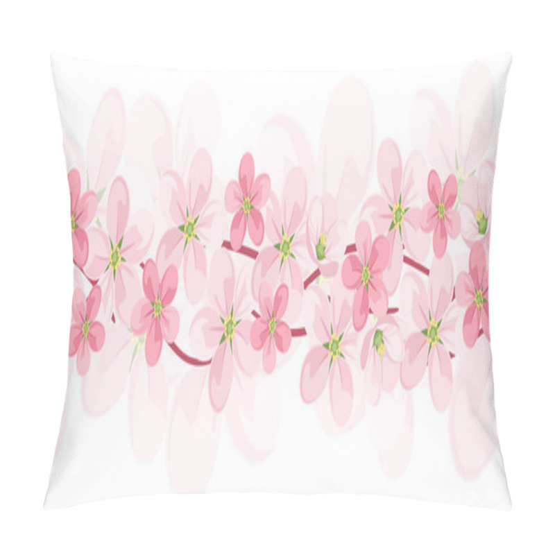 Personality  Horizontal Seamless Background With Pink Flowers. Vector EPS-10. Pillow Covers