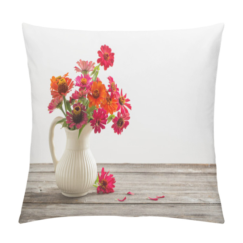 Personality  Bouquet Of Zinnia Flowers Pillow Covers