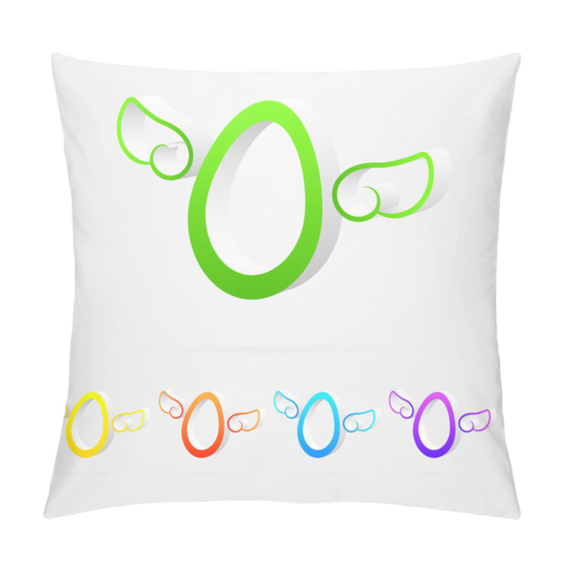 Personality  Icons Of Eggs With Wings. Vector Set. Pillow Covers